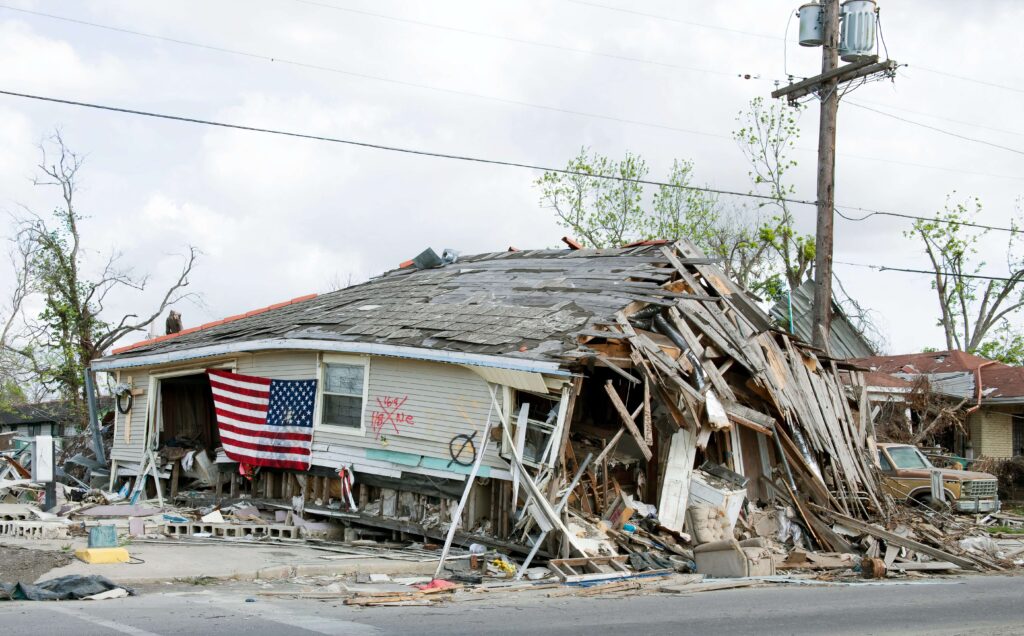 Image of destroyed home after Hurricane Katrina
