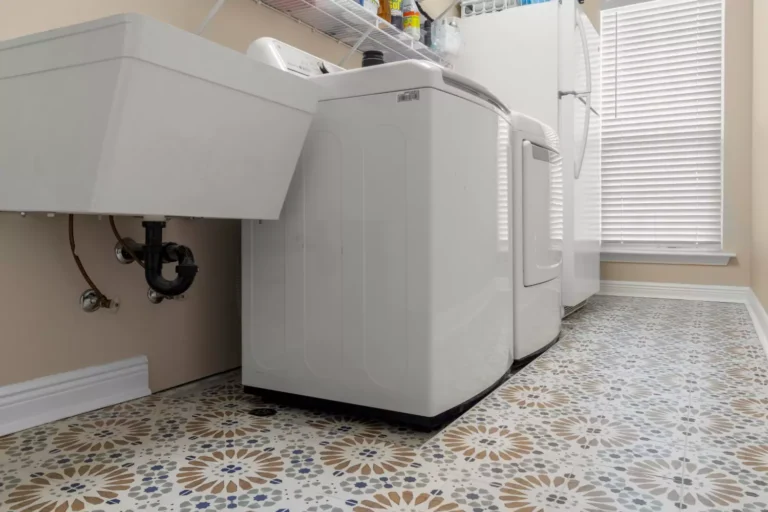 new floor in laundry room