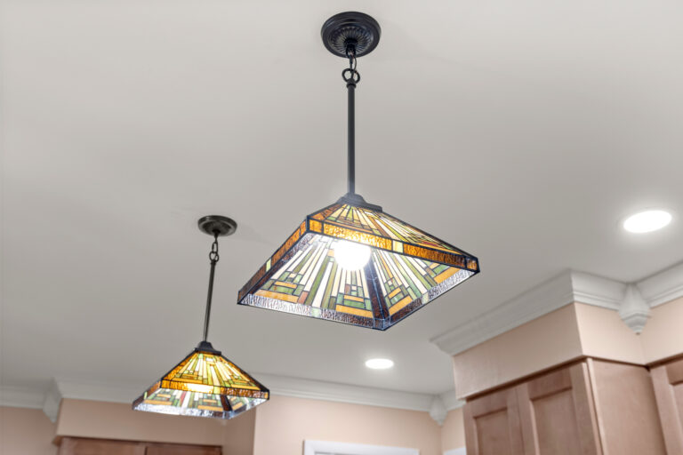 Kitchen remodel Leon C Simon lights